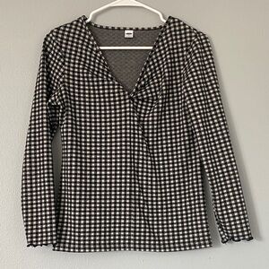 Black and White Checkered Women's Top